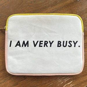 Ban.do I Am Very Busy padded iPad tablet zipper tech pouch